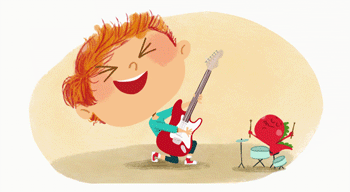 gif victor qui fait de la guitare