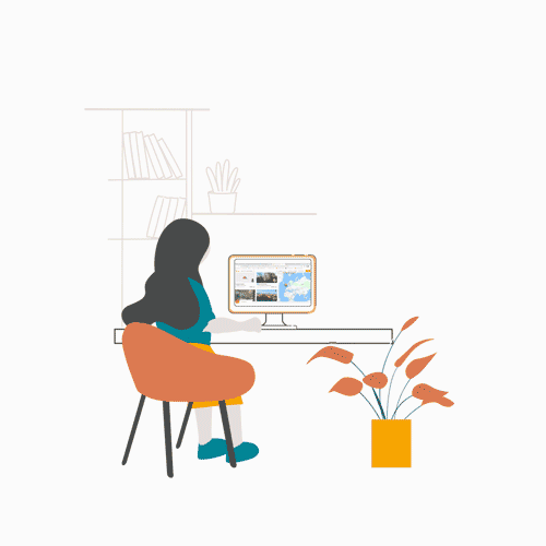 motion design d'une femme sur internet