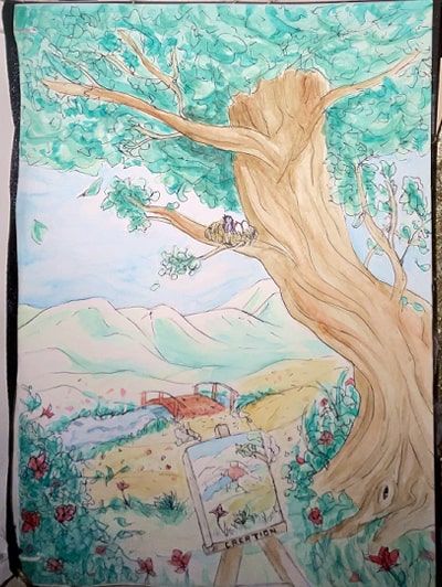 peinture d'un arbre