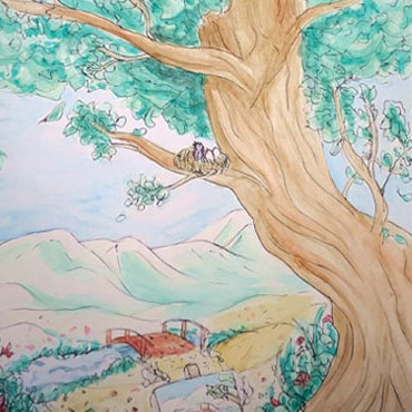 peinture d'un arbre