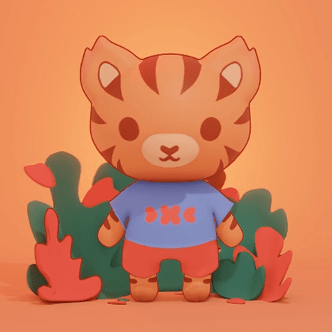 modélisation 3D d'un tigre