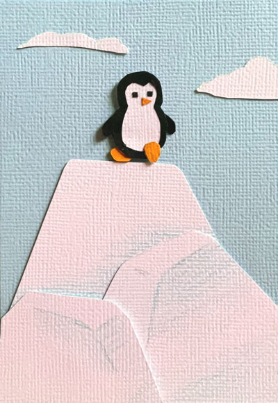 paper craft pingouin