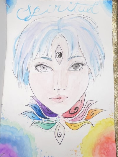 dessin d'un visage spirituel