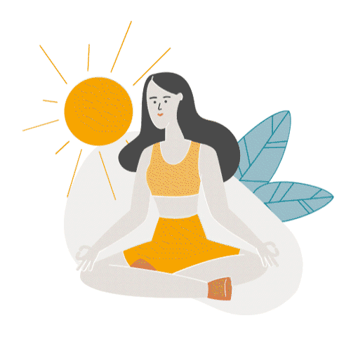 motion design d'une femme zen